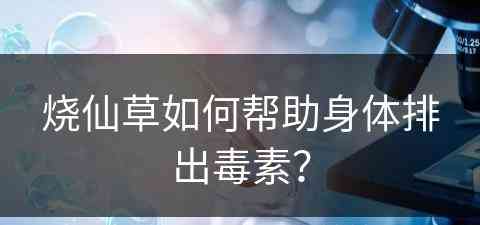 烧仙草如何帮助身体排出毒素？